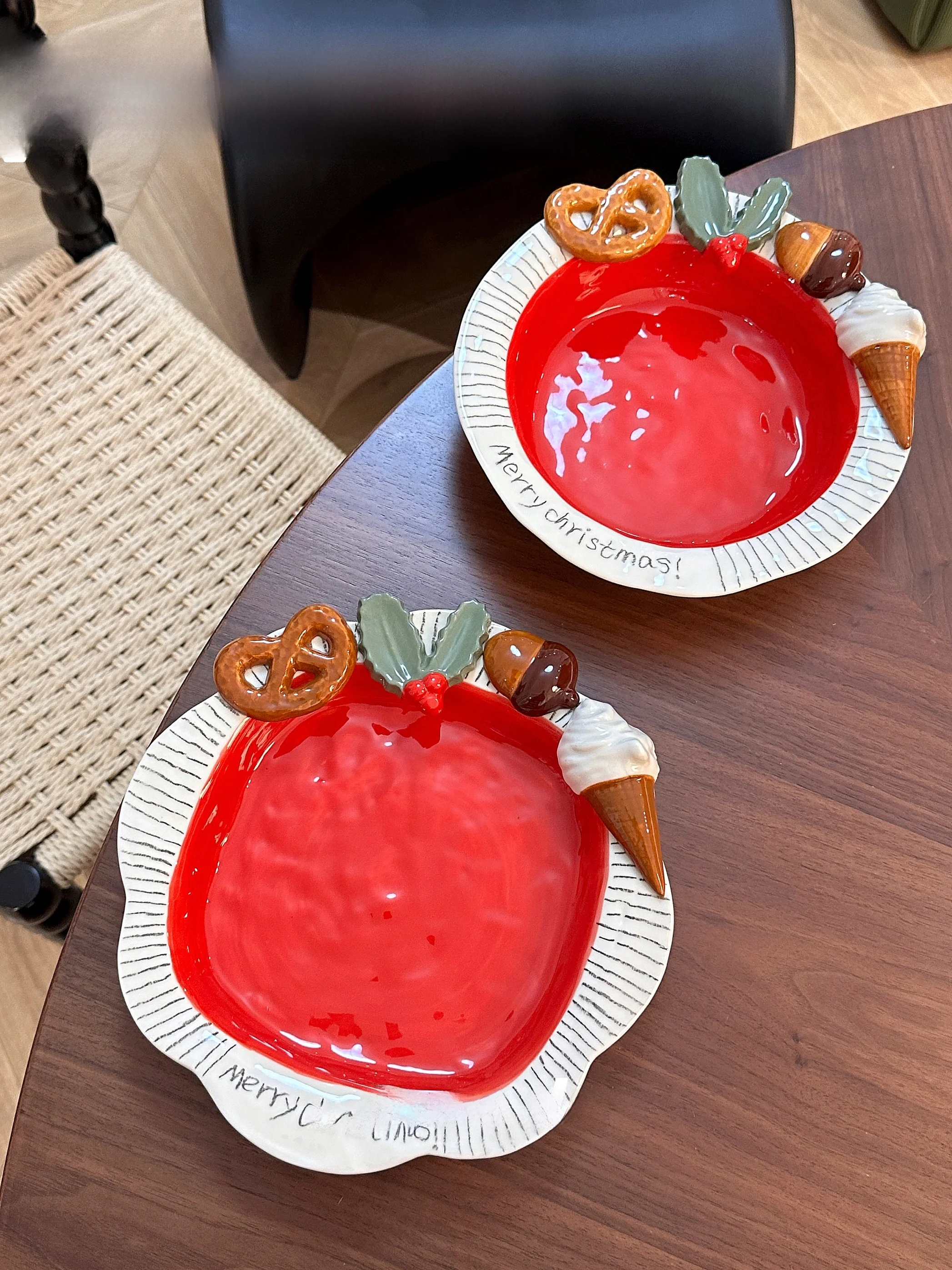 

Ele Fruit Salad Dert Plate Cerc Relief Printing Home Use Dinnerware Gift Box round ape 8 Inches Cute Cartoon Pattern