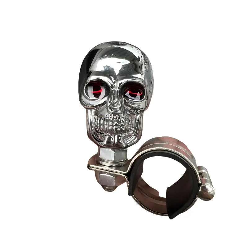 Universal Aluminum Alloy Steering Wheel Power Ball Skull Design Car Steering Assist Accessory