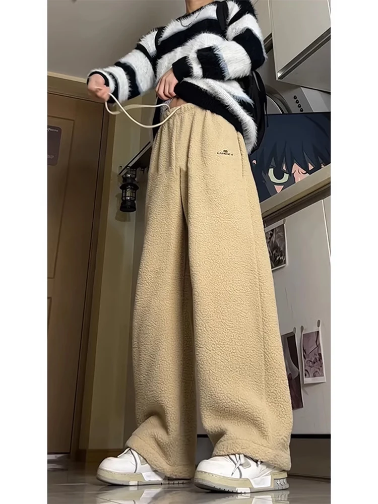 

Мужские зимние брюки из хлопка с начесом, цвет хаки, прямого кроя, свободные, для активного отдыха, осенне-зимняя коллекция...