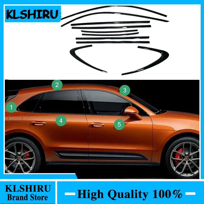 

Car Styling Door Full Window Moulding Frame Sill Molding Trim Strip Cover Sticker For Porsche Macan 2014-2021