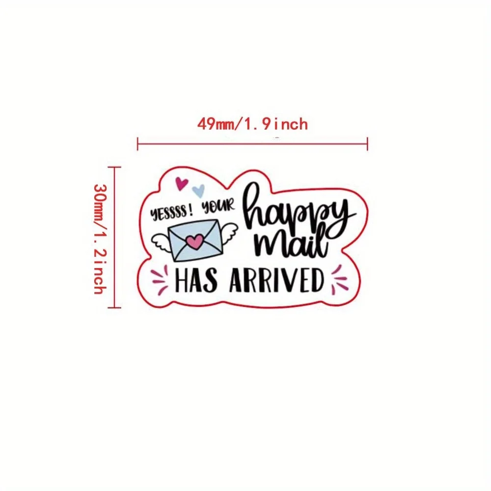 1.9inch Happy Mail Funny Small Shop Stickers Thank You Sticker Mail Packaging Sticker for Small Business 100pcs