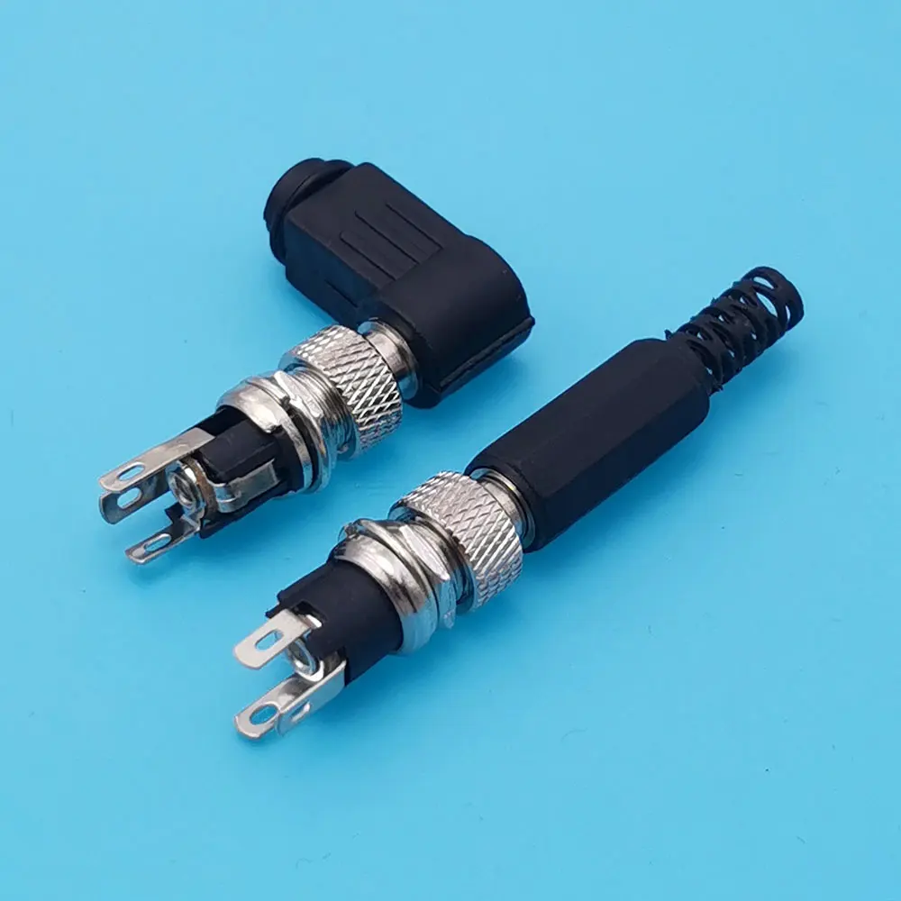 1Pair 5.5x2.1mm DC Power Supply Male Plug + Female Jack Panel Mount Solder Wire Connector 5.5 * 2.5mm DC Plug Socket Connector