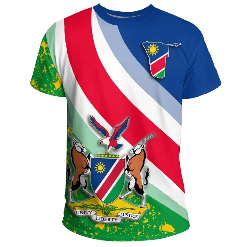 1 Piece Custom Your Picture Namibia Flag T-Shirt Men Summer Street 3D Printed Oversized T Shirt Casual Tops Short Sleeved Sports