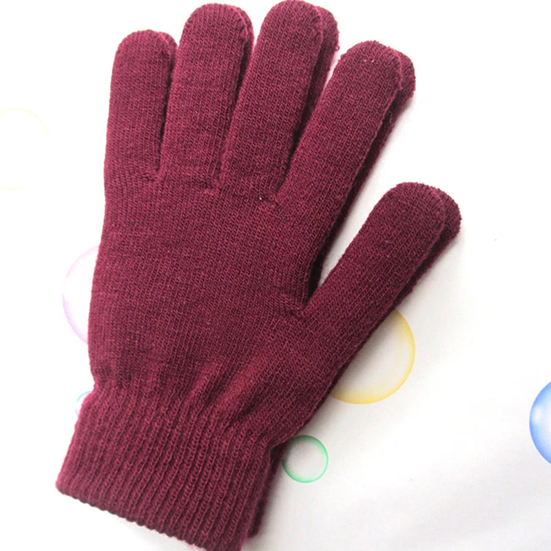 Women Cashmere Knitted Gloves Autumn Hand Warmer Winter Thicken Lining Full Fingered Mittens Skiing Short Wrist Gloves Solid image 5