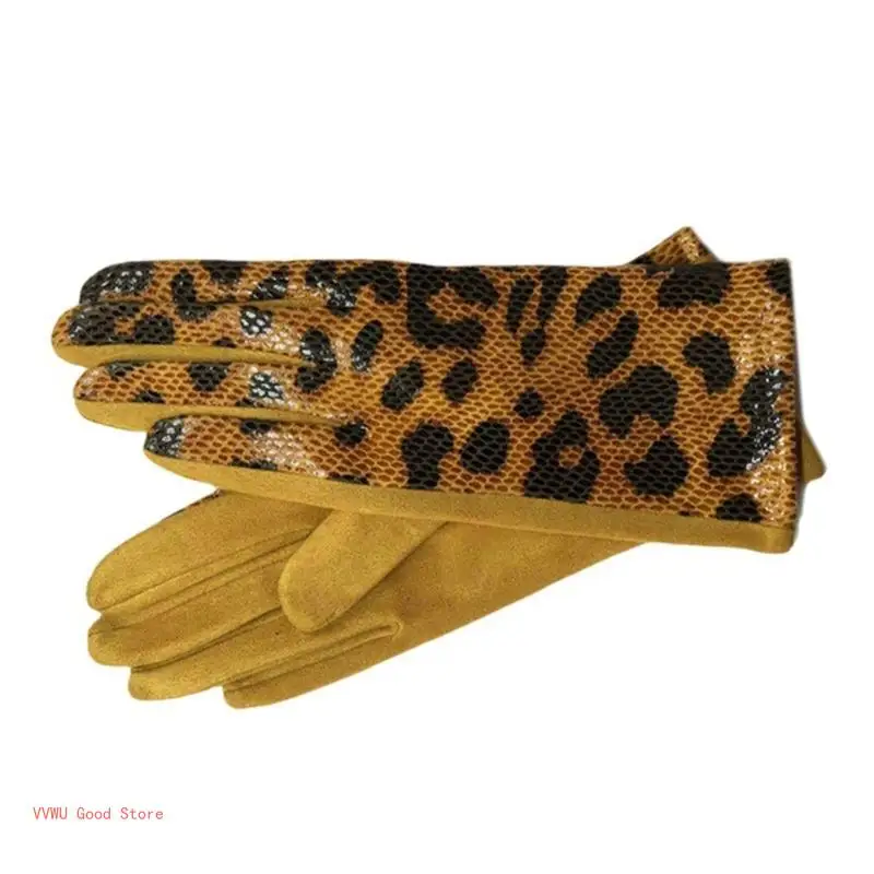 2pack Leopards Decoration Gloves Antiskid Snowboarding Mittens Thickened Gloves