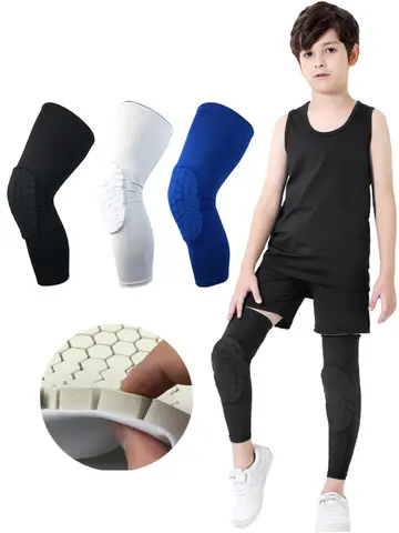 Kids/Youth Sports Honeycomb Compression Knee Pads Guards Protective Gear for Basketball, Football, Volleyball, Cycling