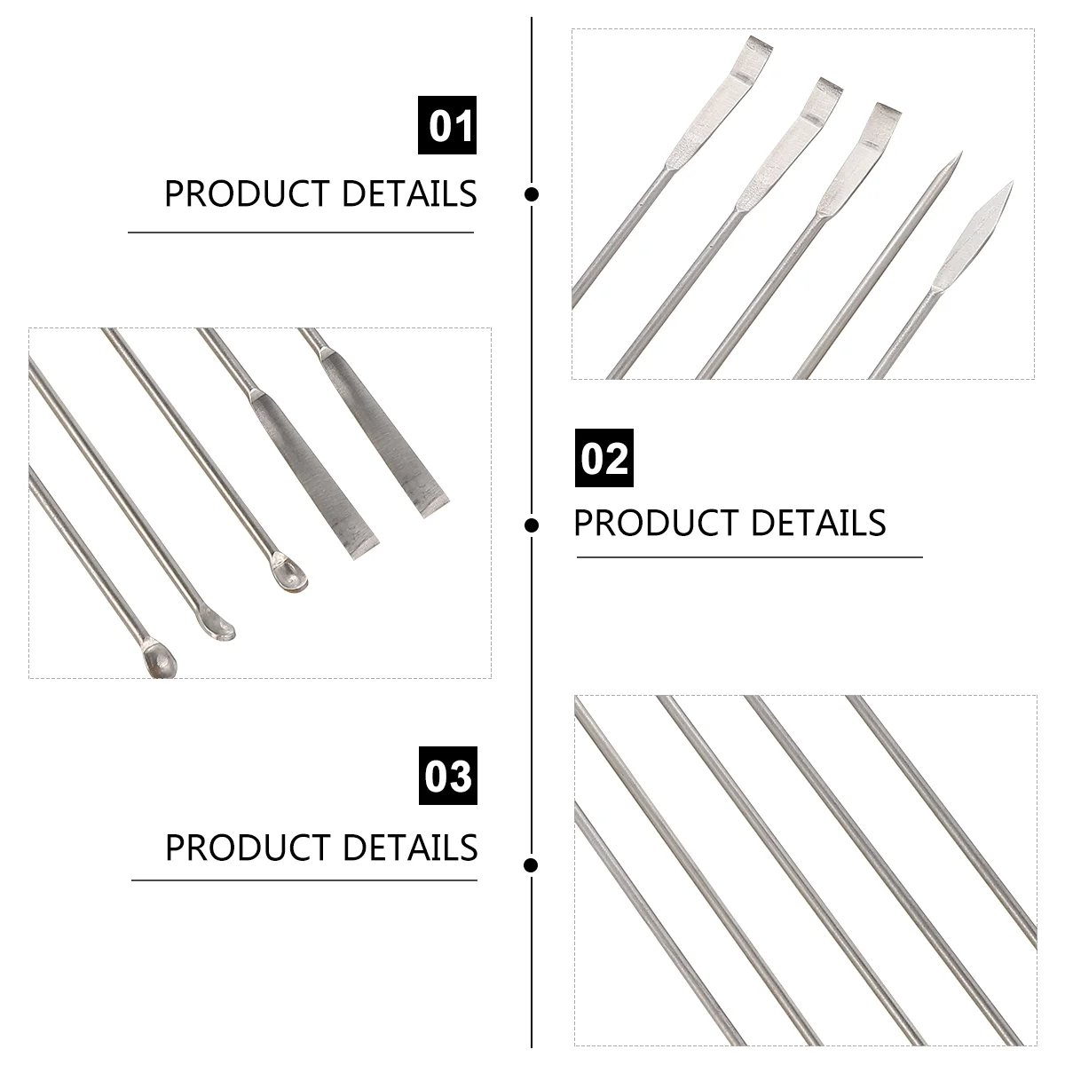 Cuchara para mezclar 5 espátulas de laboratorio, cuchara de acero inoxidable, cuchara para reactivos, Micro espátula de laboratorio