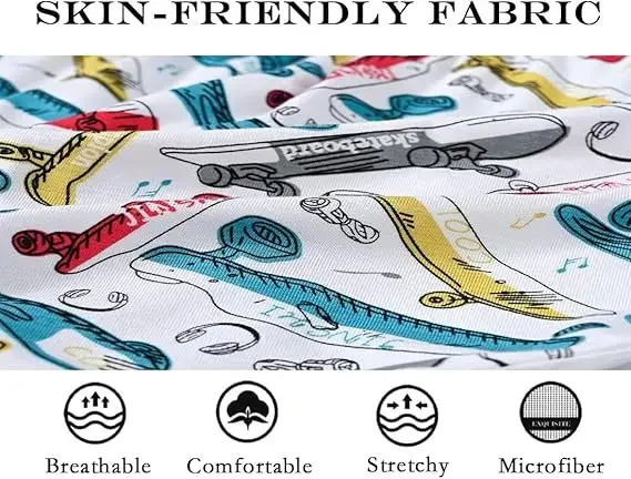 Jinshi Men's Briefs Comfortable Underwear Cartoon Print Low Rise Big Pouch Underpants Mens Printed Briefs