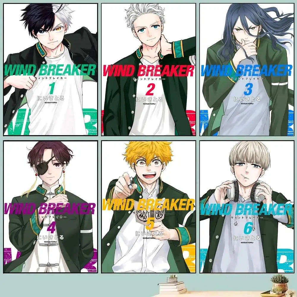 Anime W-Wind B-Breaker Manga Posters Self Adhesive Waterproof Ideal For Living Room Bedroom Bar Decoration