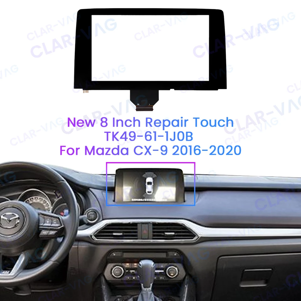 8 Inch 50 Pins Touch Screen Glass Digitizer Car DVD Multimedia Player Navigation Radio For Mazda CX-9 2016-2020 TK49-611J0B