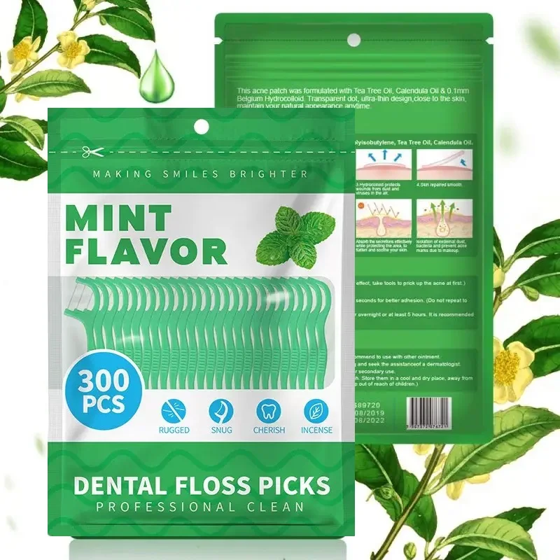 300PCS/600PCS Peppermint-flavored dental floss, safe dental floss, exquisite ultra-fine peppermint-flavored dental floss