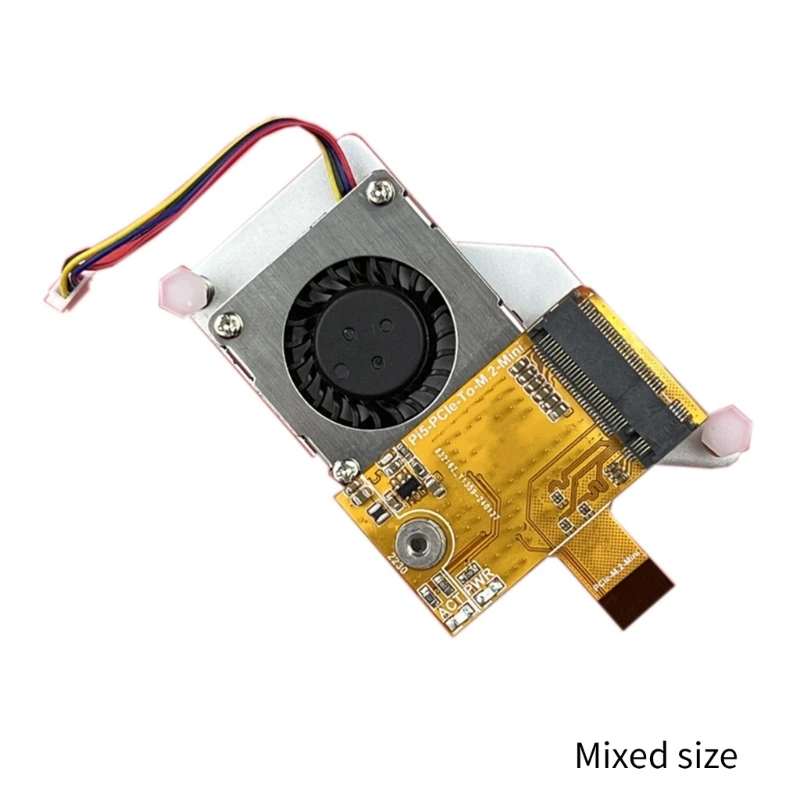 For RPi 5 PCIe to M.2 NVMe SSD Mini Expansion Board With Active Cooling Fan For RPi5 Dropship