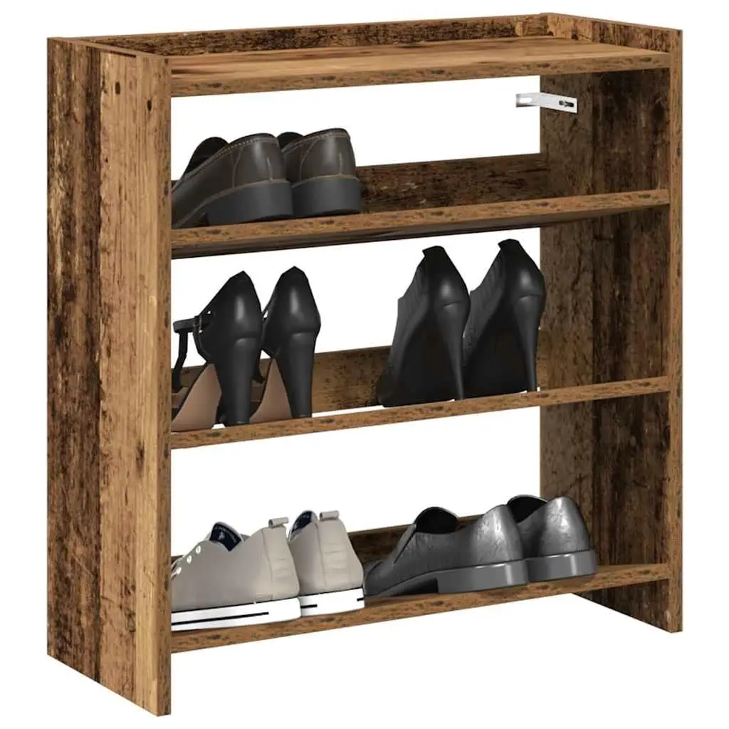 Vintage Style Engineered Wood Shoe Rack 60x25x62 cm - Rustic Old Wood Finish