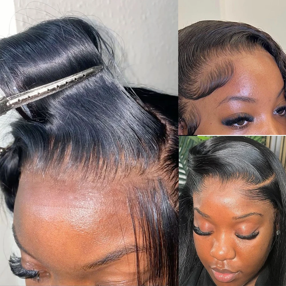 Straight Human Hair 13x4 Lace Frontal Closure Only Pre Plucked Invisible Lace Melt Skins Free Part Ear to Ear Frontal Extensions