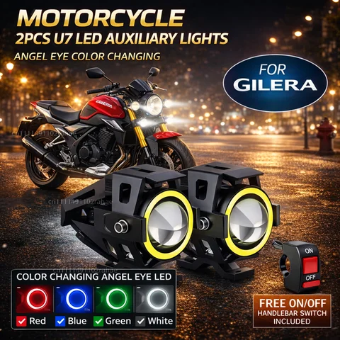 Waterproof Motorcycle LED Headlight 3000LMW U7 Motorbike LED Driving Fog Spot Light with Switch For Gilera GP800 Fuoco Nexus 500