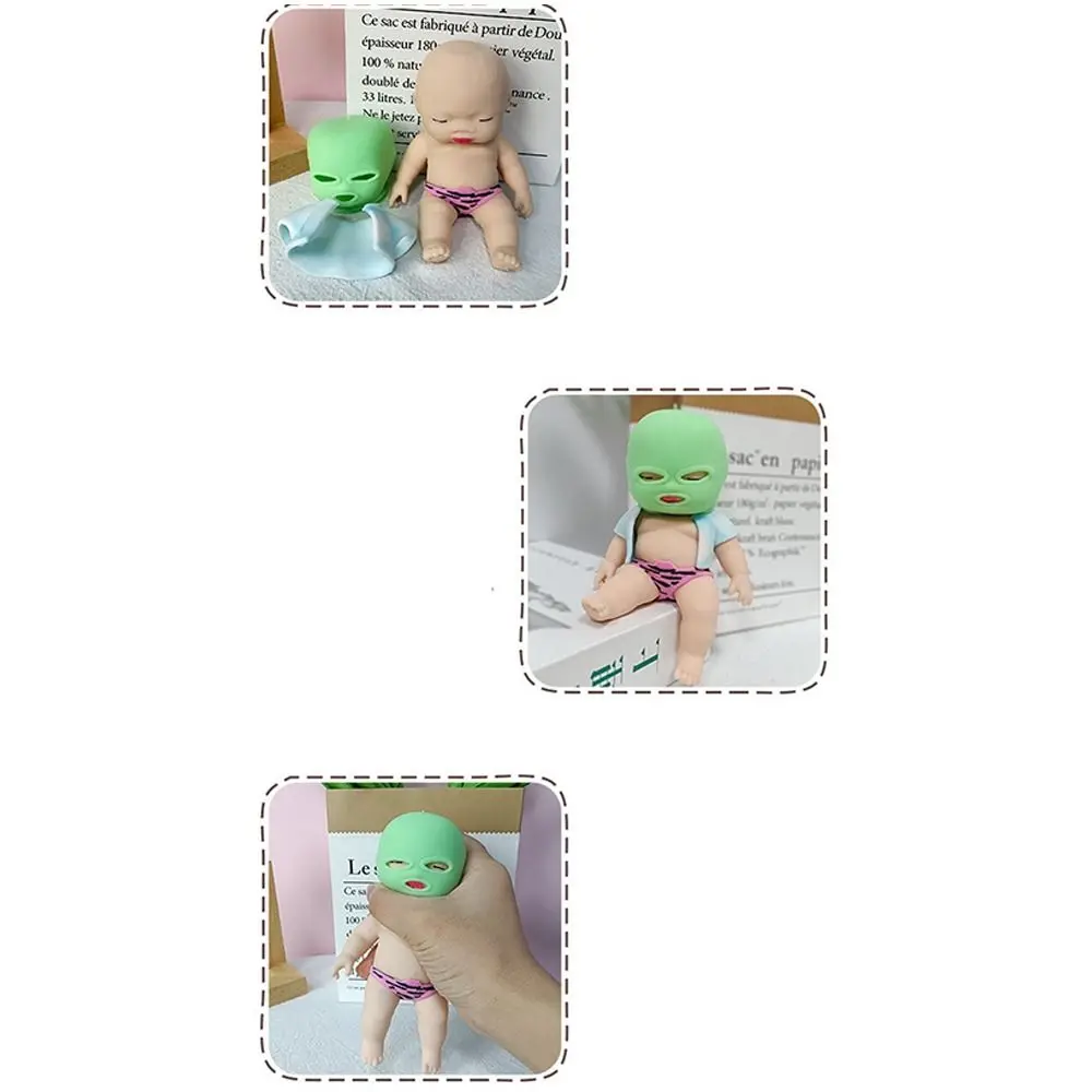 Simpatico giocattolo sensoriale Bambola mascherata Giocattolo da spremere Silicone TPR Cartoon Fidget Toy Fidget Toy 3D Pizzico Giocattolo di decompressione Scherzi pratici
