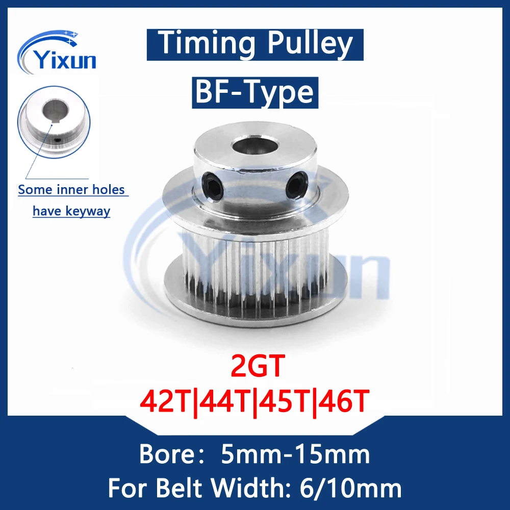 

2GT G2M 42 44 45 46 Teeth Timing Pulley Bore 5/6/6.35/8/10/12/14/15mm Fit Belt Width 6/10/15mm GT2 Synchronous Wheel Pulley Gear