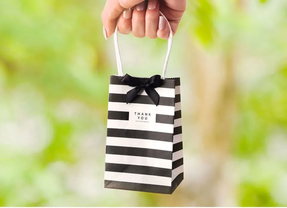 10/30/50 Stück Streifen/Punkte Hochzeitsgeschenke und Geschenke für Gäste Babyparty Geburtstag Party Dekorationen Kinder Papier Geschenktüten – Detail 11