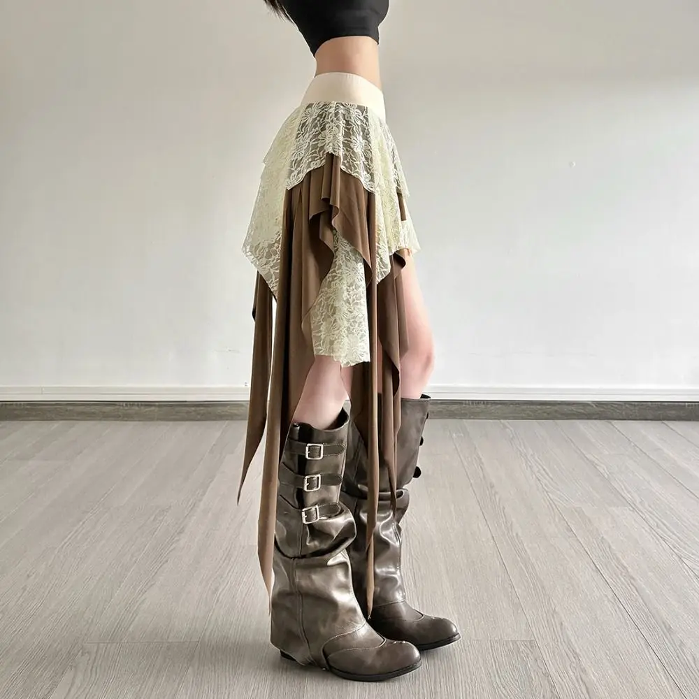 Süße Mesh Blume Mädchen Kurzen Mini Rock Hohe Taille Rüschen Spitze A-linie Rock Multi-schicht Kuchen Kleid Quaste Mini röcke Sommer