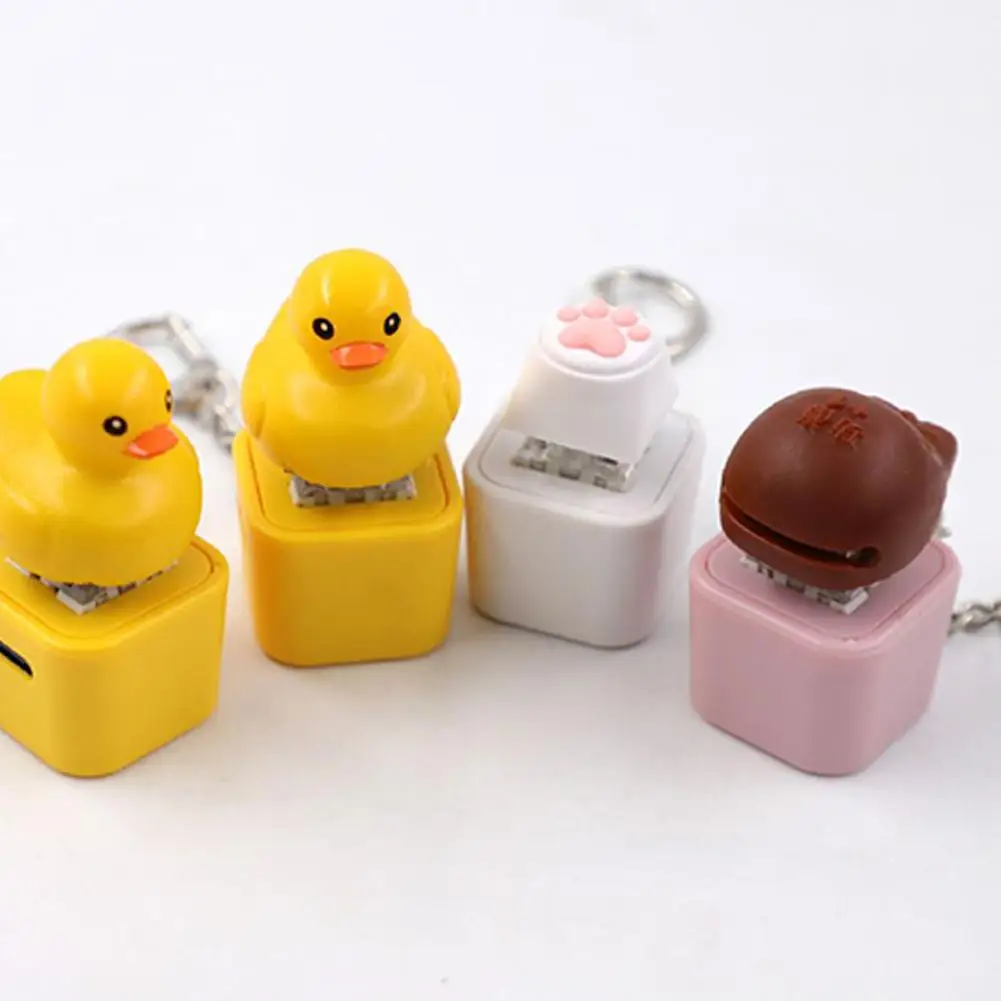N212 Rechargeable Switch Tester Keychain RGB Light Hot Swappable Mechanical Keyboard Switch Tester Cute Cat Paw Duck
