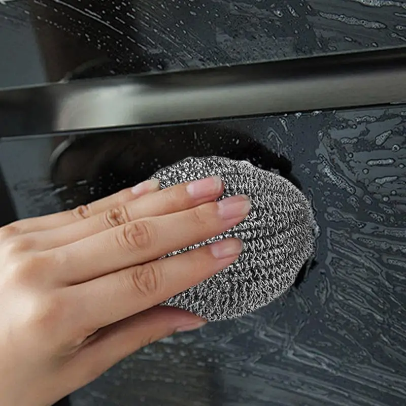 

10 шт., проволочный скруббер из нержавеющей стали, чистящие подушечки для кухни, кастрюли для мытья посуды, кастрюли, чистящие губки