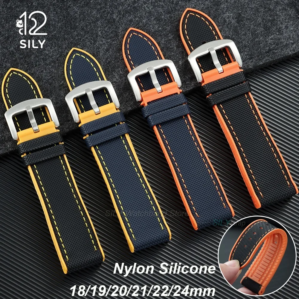 Bracelet de montre universel en nylon toile de voile 18mm 19mm 20mm 21mm 22mm 24mm pour Seiko, Tissot, Rolex