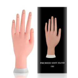 Silicone Nail Art Practice Hand Acrylic Fake Nail Training Fingernails Model Soft Flexible Bendable Mannequin Manicure Tools
