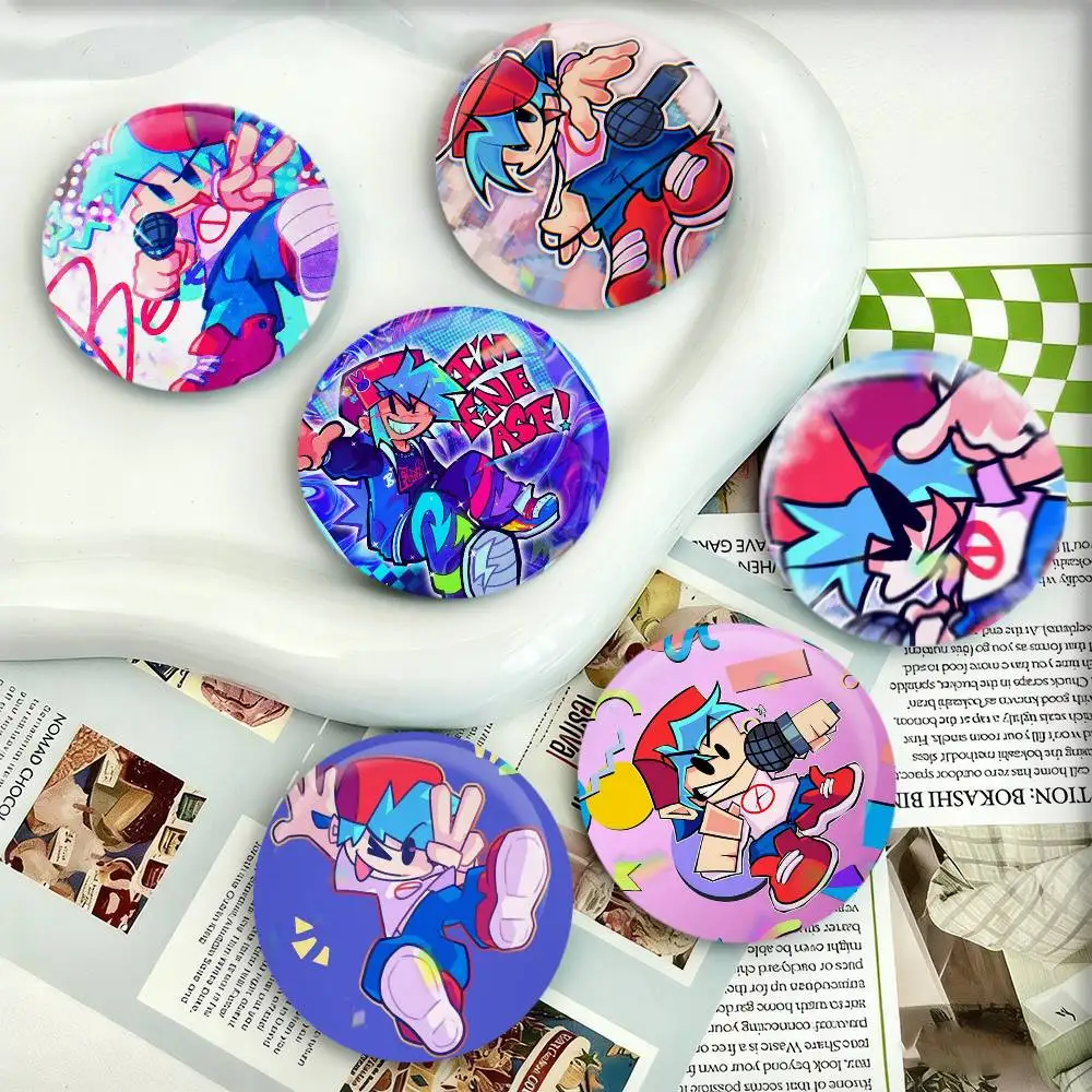 F-Friday Night F-Funkin Badges 25 32 44 58 75 mm Round Fans Collect Friends Gifts Brooch Souvenir