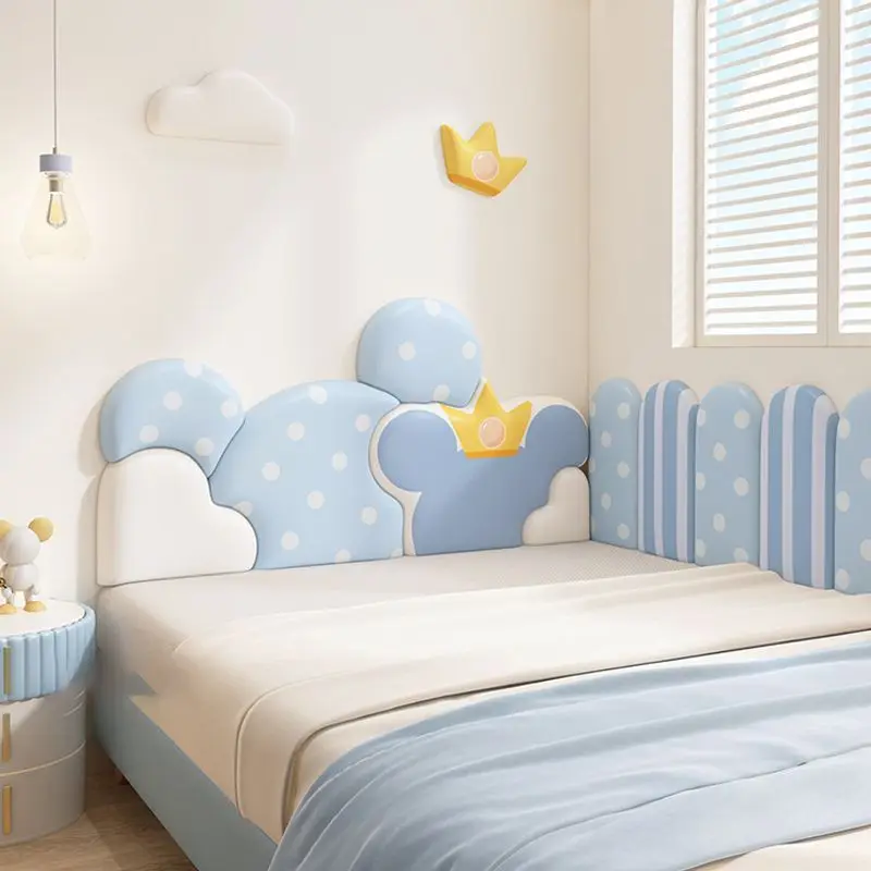 Cartoon Boy Girl Kids Bedroom Head Board Anti-collision Headboard Sticker Wood Wall Panel Wall Decor Cabecero Cama Tete De Lit