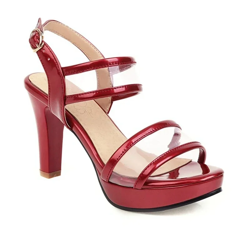 

BLXQPYT Zapatos Mujer Women Sandals Summer Fashion Peep Toe High Heels Dress Wedding Pumps Platform Shoes Big Size 45 46 Q2075