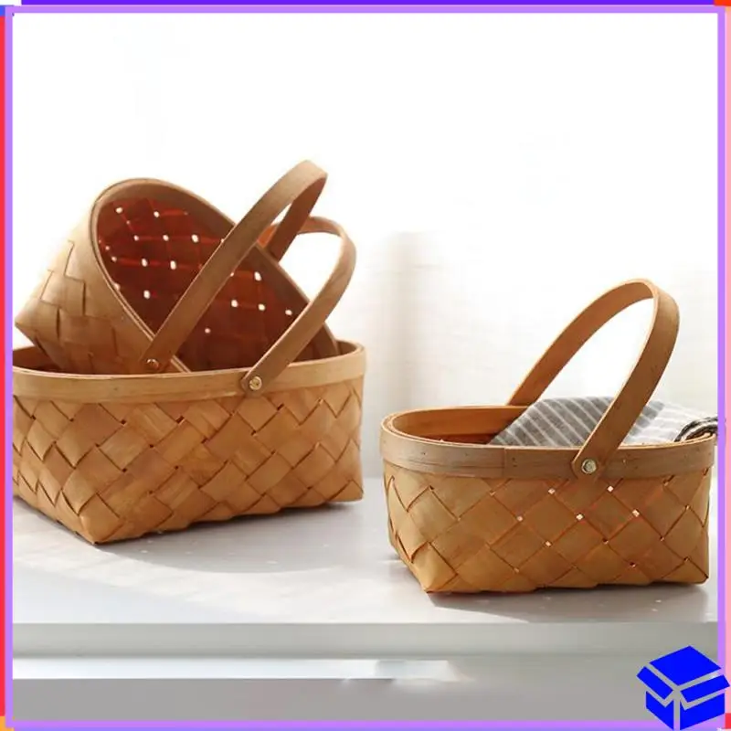 Reliable Handmade Rattan Storage Container Storage Basket Wooden Storage Basket With Handle Storage Container