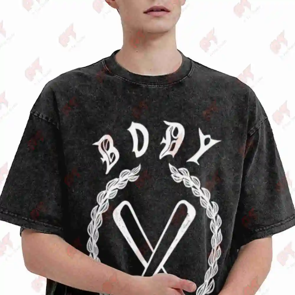 Body Checks Hardcore Punk Rock Band Hockey Stick Oi Music Vintage Washed Tee Pure Cotton T-Shirt