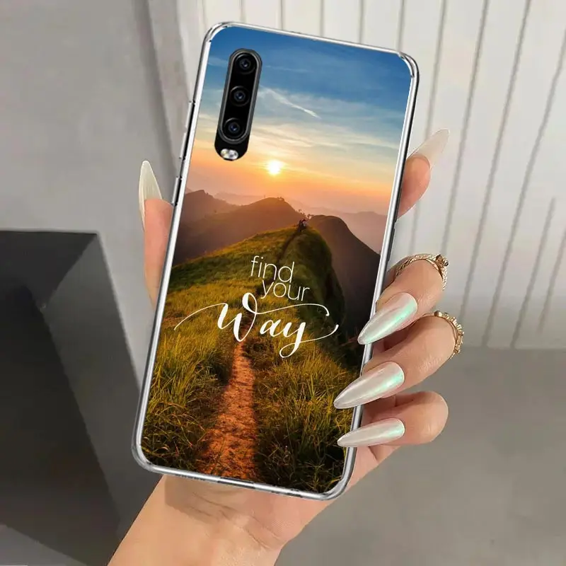 Travel Mountain Beach Proverb Phone Case for Huawei P40 P30 P20 P10 Pro Mate 20 10 Lite P Smart Z Y5 Y6 Y7 Y9S Soft Funda Print