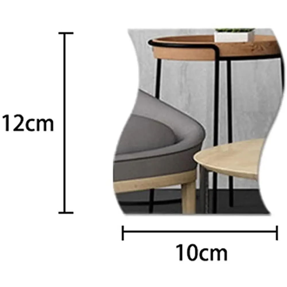 Adesivo de parede espelho 3d em forma de onda moderna, arte diy, acrílico, azulejo decorativo, espelho autoadesivo para decoração de casa