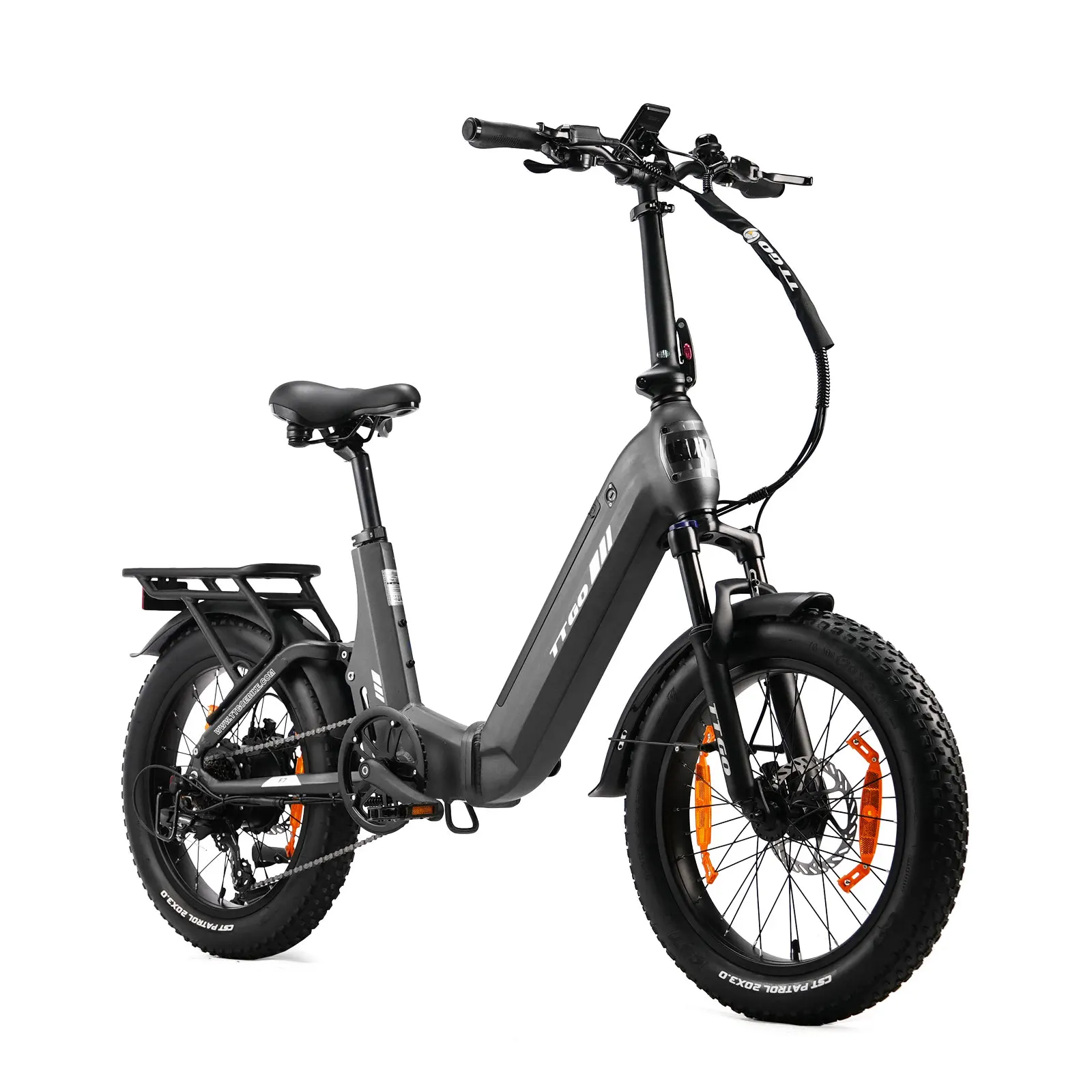 TTGO F7 Elektrofahrrad FOLD 20" Fat Tire 48V15AH Akku Drehmomentsensor 70NM 7-Gang Hydraulische Bremse 100-120KM Erwachsenen-Mountainbike