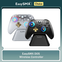 EasySMX D05 Wireless Gaming Controller Gamepad for PC/Switch/TV/Phone with Charging Dock RGB Hall Effect Joysticks Triggers