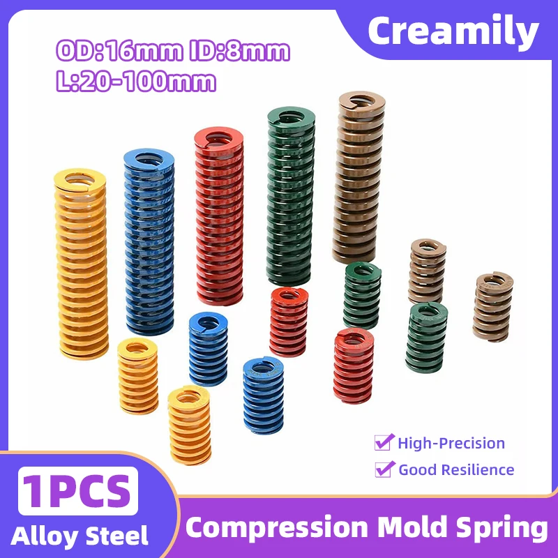 

Creamily 1PCS Compression Die Spring Outer Diameter 16mm Inner Diameter 8mm L 20-100mm Alloy Steel Spiral Stamping Springs