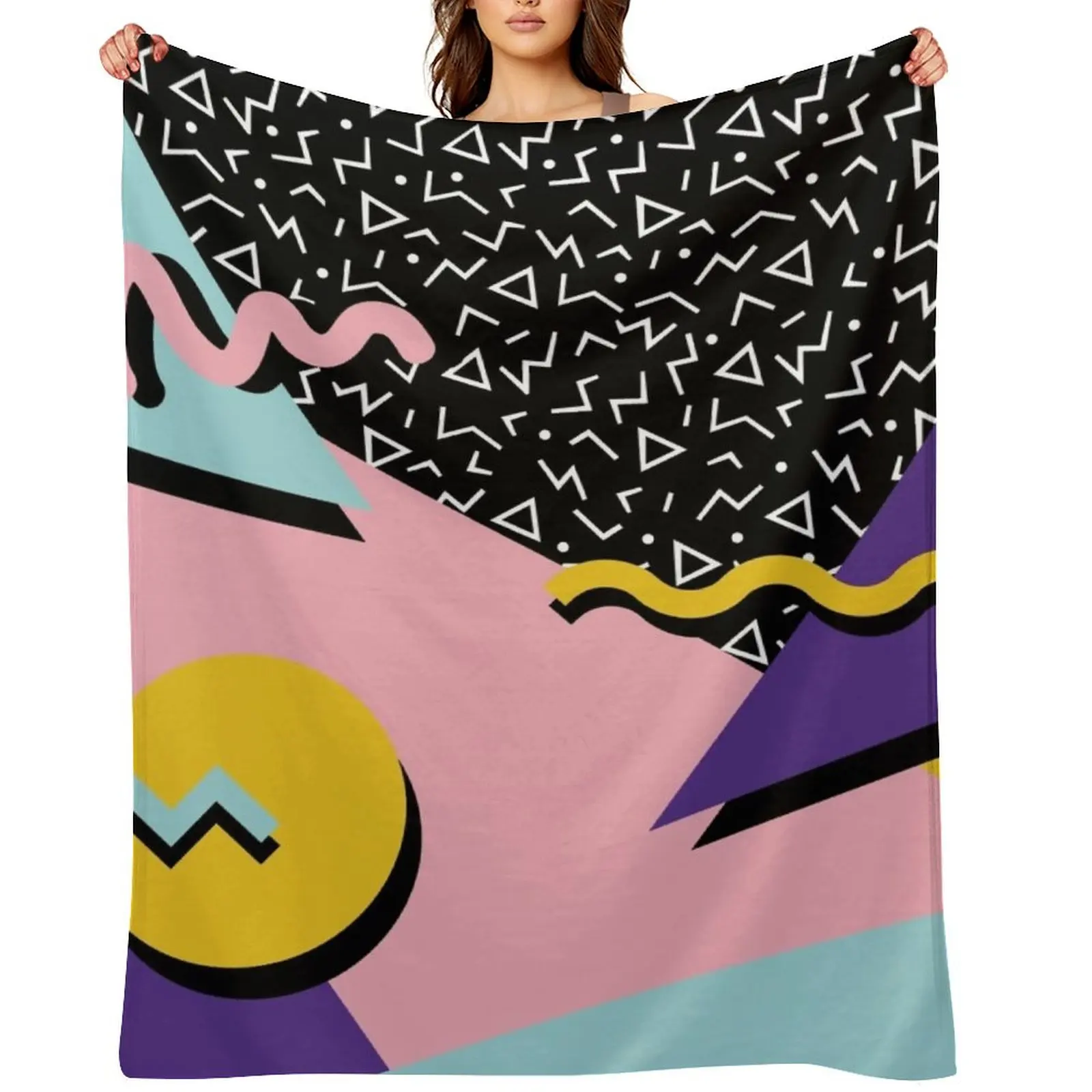 

Memphis Pattern 20 - Retro 90s / 80s Throw Blanket Blankets Sofas Of Decoration Flannel christmas gifts decorative Blankets