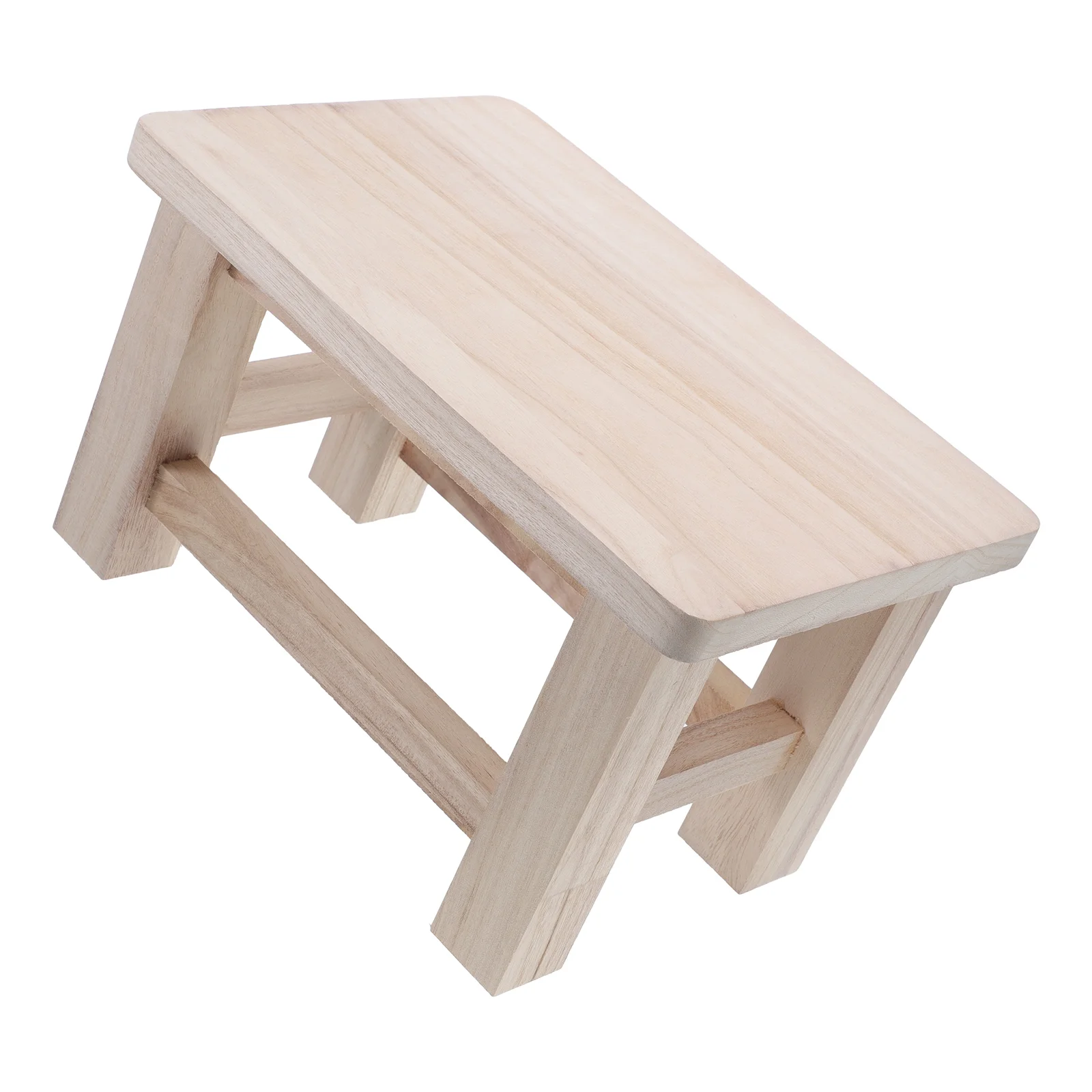 Tabouret à langer en bois massif pour enfants, Compact, multi-usage, banc à marches basses, couleur iginal, petits tabourets sûrs pour tous âges