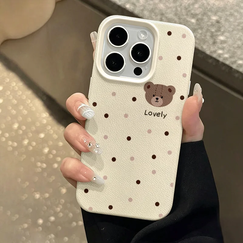 Polka Dot Bear Lucky Pattern Phone Case for Samsung Galaxy S26 S25 S24 S23 S22 S21 S20 Plus Ultra A73 A72 A52 A32 A25 A15 Cover