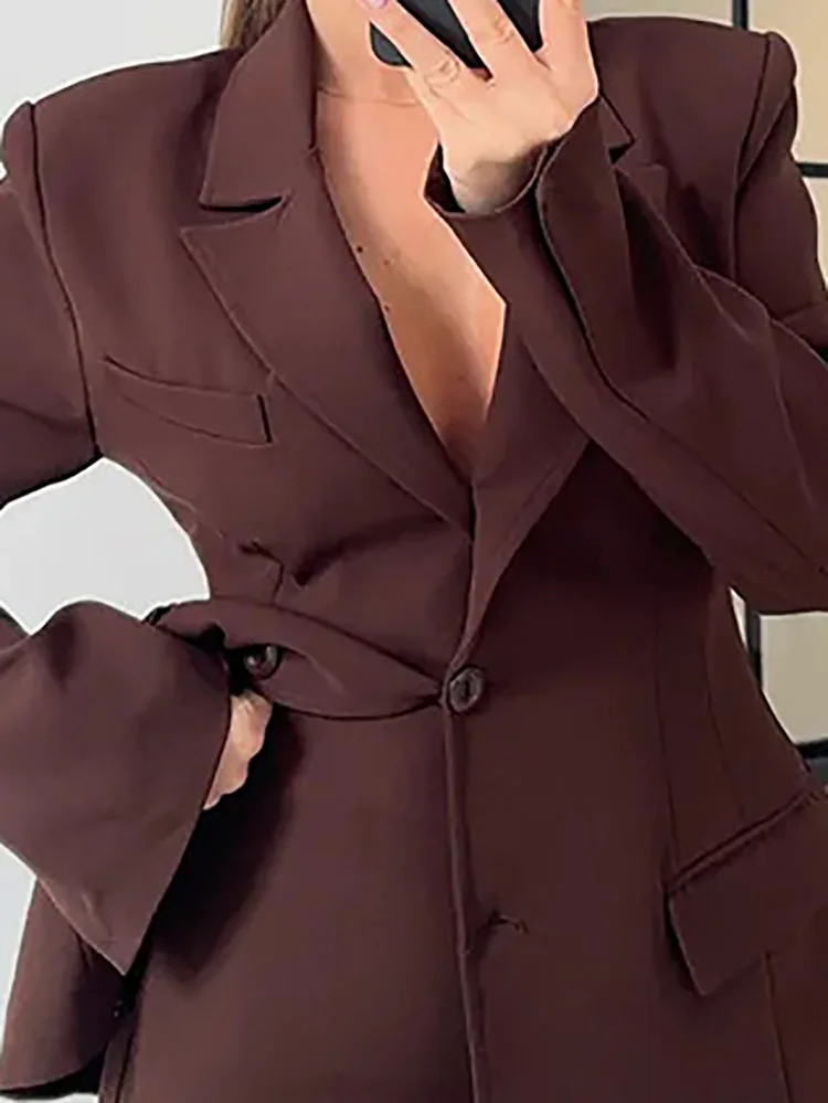 

Elegant Commute Ladies Skirt Set Women Fashion Notched Collar Button Blazer Outfits Autumn Long Sleeve Slim Two Piece Suit Mujer