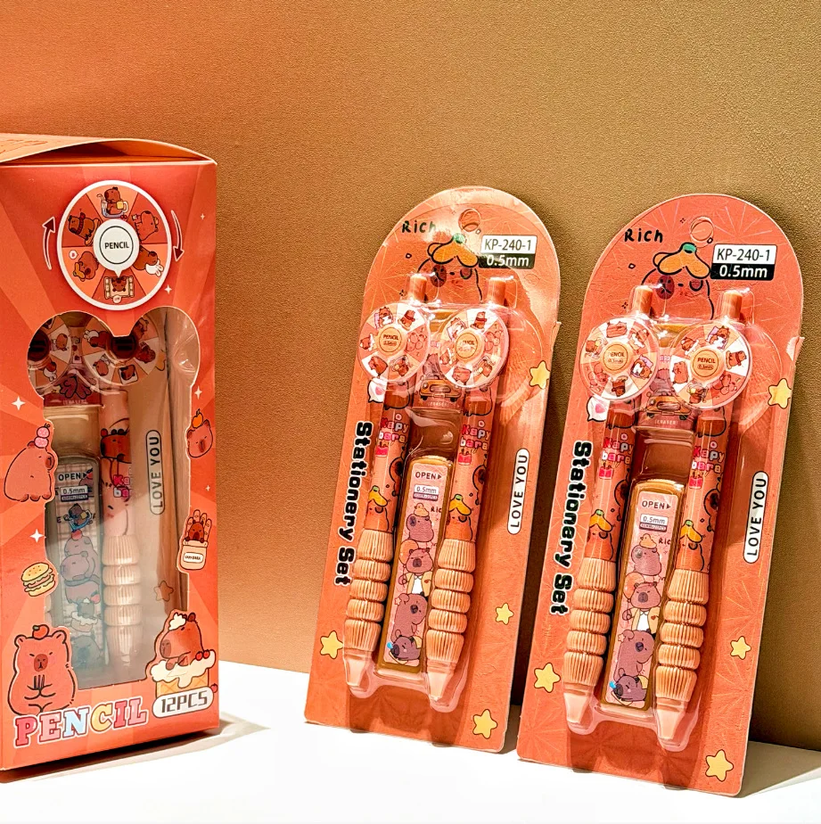 مجموعة أقلام رصاص دوارة من كاربي، مستوى مظهر عالٍ، قلم رصاص أوتوماتيكي، ممحاة من الرصاص، أدوات مكتبية لتخفيف الضغط