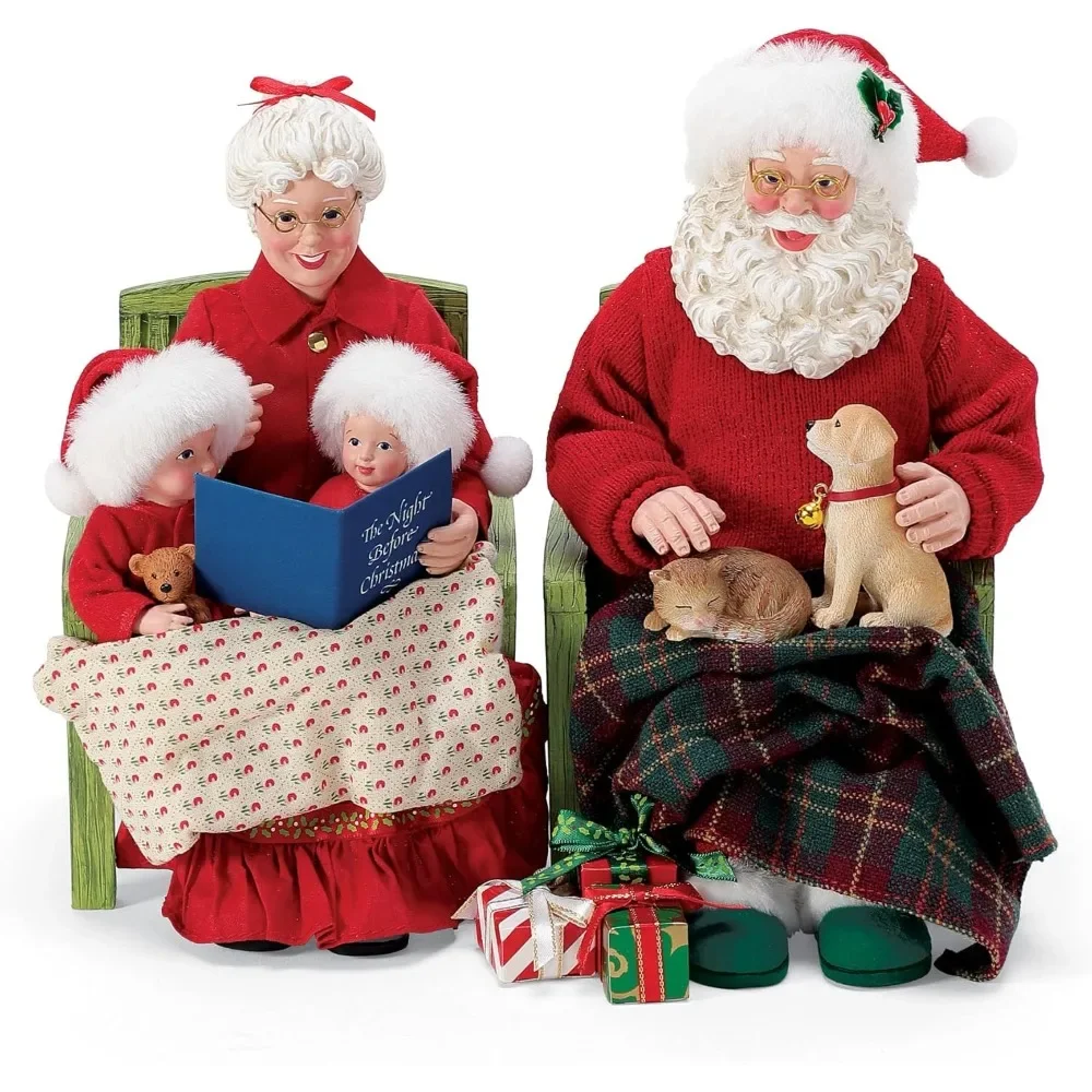 56 Possible Dreams Christmas Traditions Santa and Mrs. Claus Storytime Figurine Set, 8 Inch, Multicolor