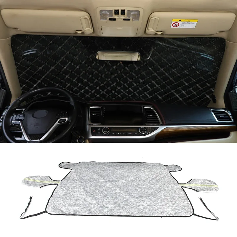 

For Toyota Highlander Car Front Windshield Sunshades with Ear Anti-sun Anti-ice Waterproof Sunshade Attraction Outdoor