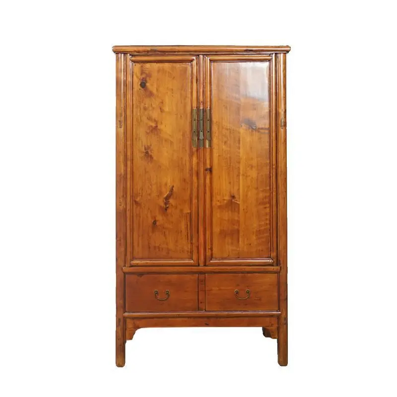 

New Chinese style solid wood noodle cabinet, bright style rounded corner storage wardrobe storage