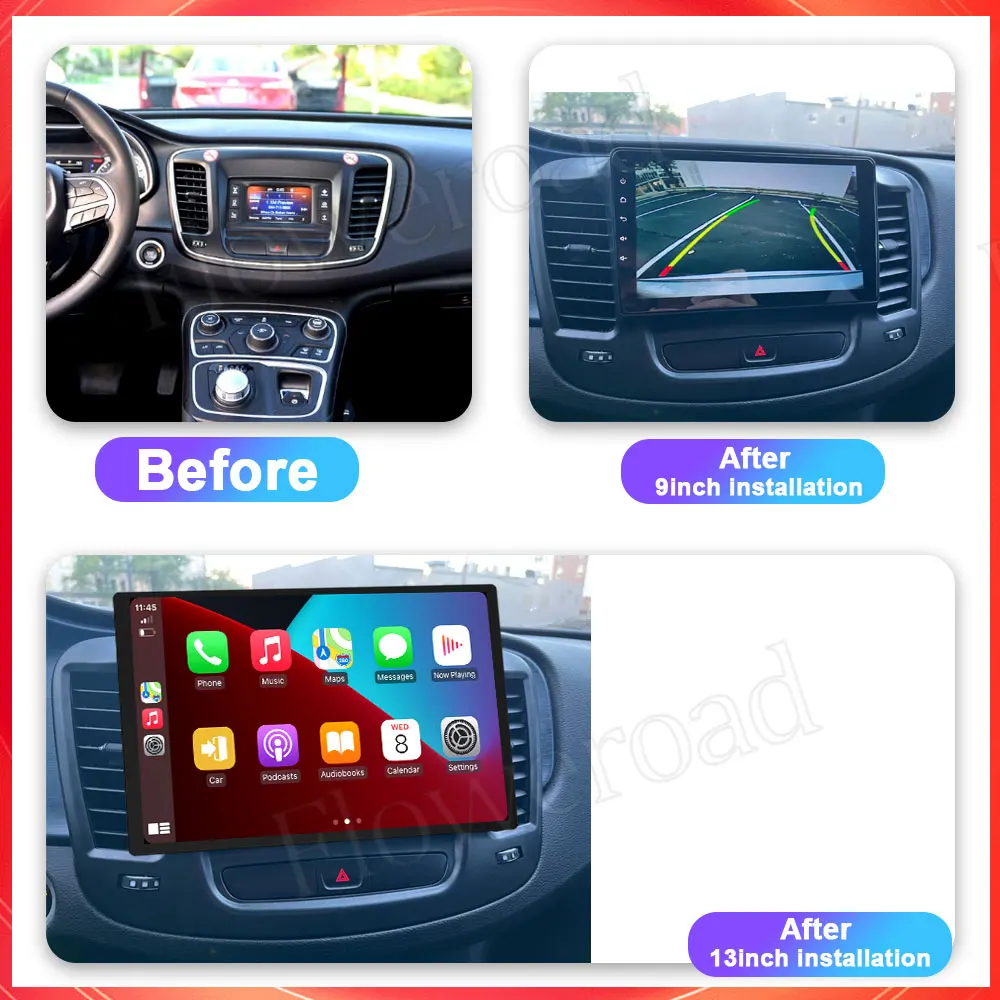 For Chrysler 200 200C 200S 2015 - 2019 Android Auto Car Radio DVD Stereo Multimedia Player GPS Navigation Headunit Carplay 2din