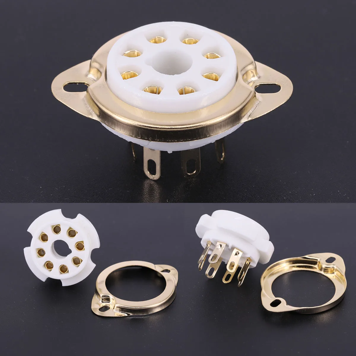 10PCS Chassis Mount 8Pin K8A Octal Ceramic Tube Sockets For KT88 KT66 5AR4 GZ34 5881 6V6 5U4G 6550 6J7 6SJ7 6SN7 Tube Hifi