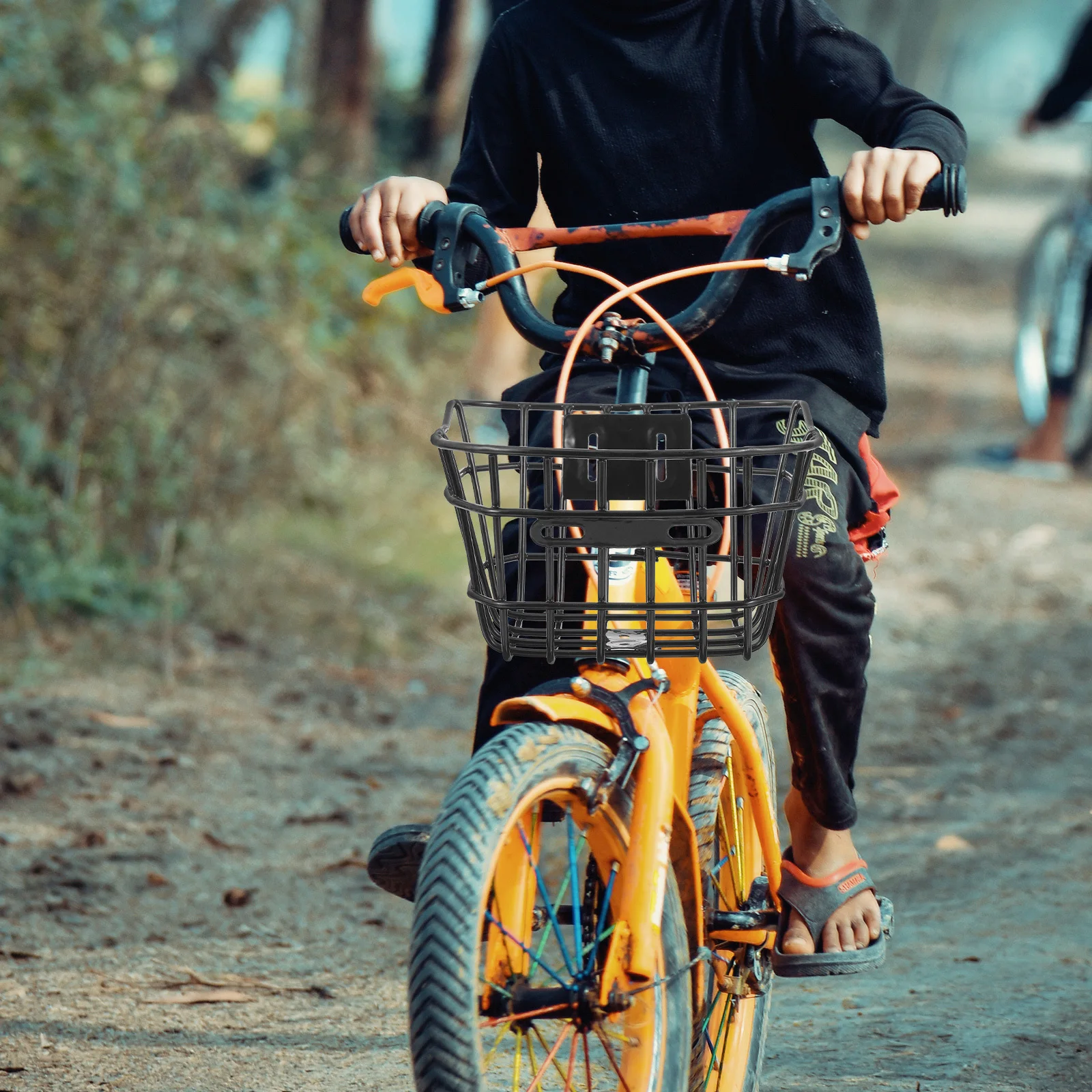 Bicycle Basket Iron Material Large Capacity Sturdy Durable Bike Front Container Handlebar Accessories Electric Scooter Decor