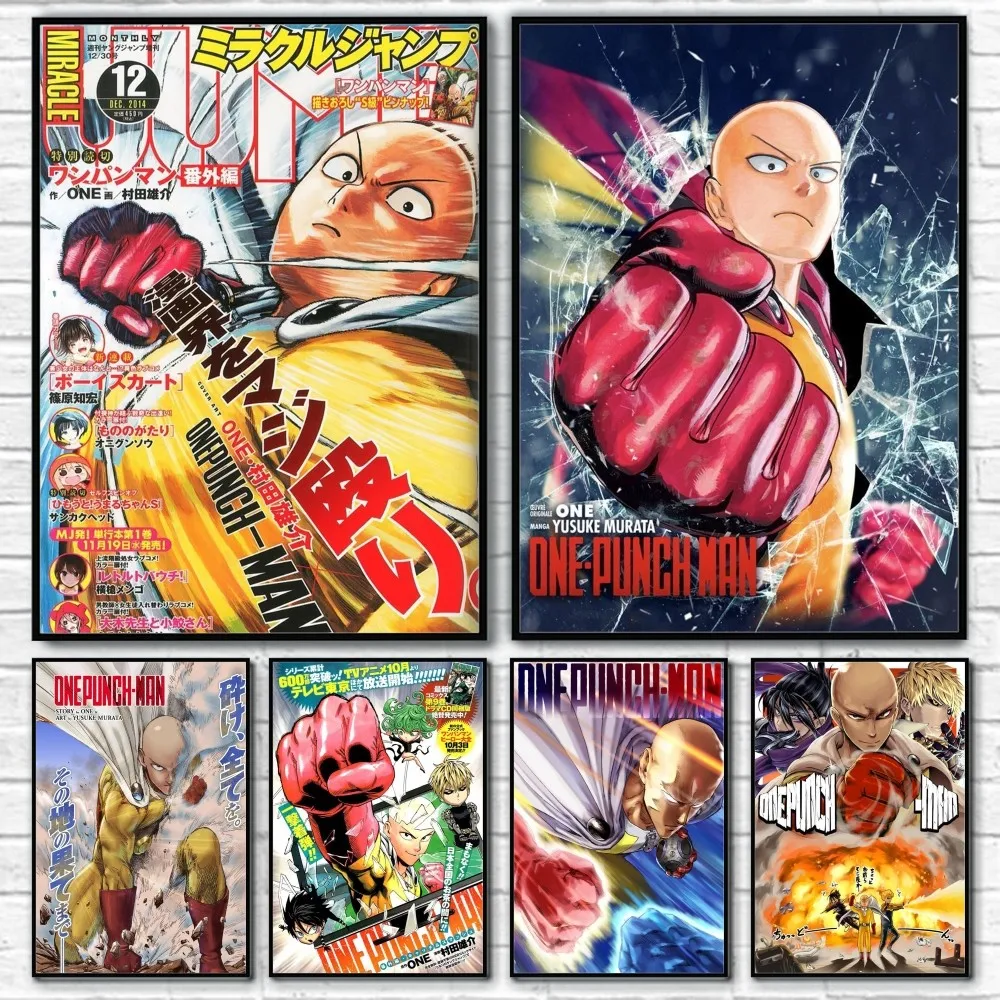 Anime O-One P-Punch Man Poster Room Decor Home Decoration Interior Wall Art Printing Waterproof Garage BedRoom Posters Gift