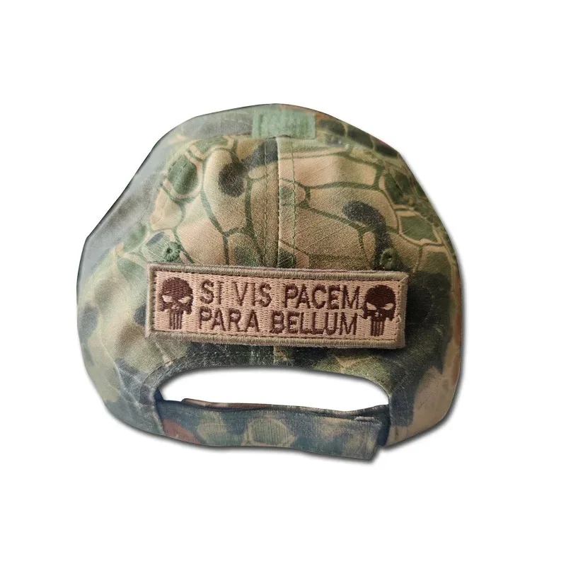 التطريز الجمجمة شعار قطاع هوك وحلقة التصحيح Si Vis Pacem Para Bellum الأقوال اللاتينية شارة المعنويات التكتيكية والعتاد لغطاء الظهر #6